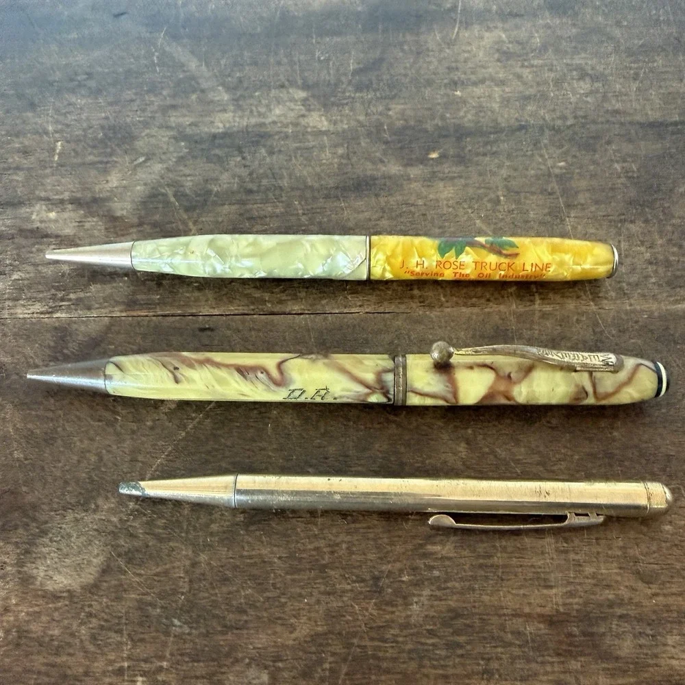 Vintage Mechanical Pencil Lot Art Deco Wearever Ritepoint JH Rose Trucking 3pc